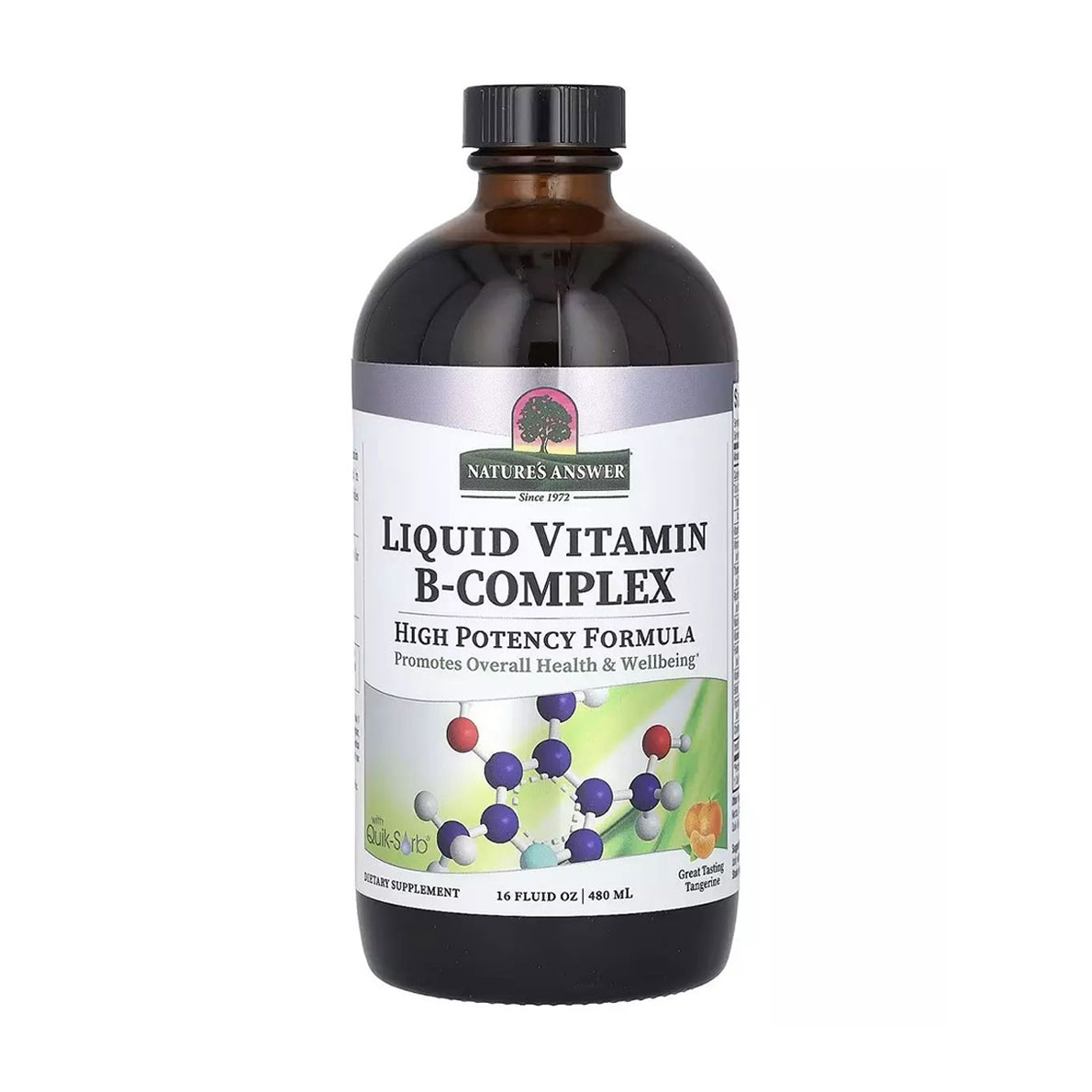Комплекс вітамінів групи B Nature's Answer Liquid Vitamin B-Complex зі смаком мандарину, в рідині, 480 мл
